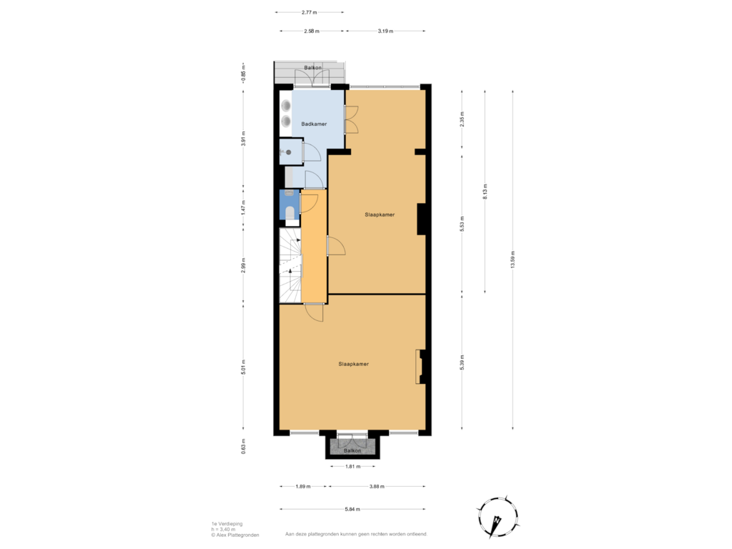 Bekijk plattegrond van 1e Verdieping van Nassau Dillenburgstraat 15