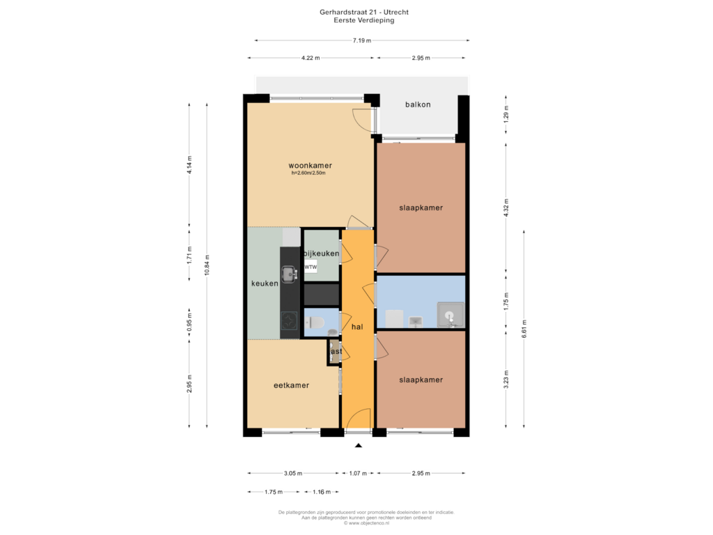 Bekijk plattegrond van EERSTE VERDIEPING van Gerhardstraat 21