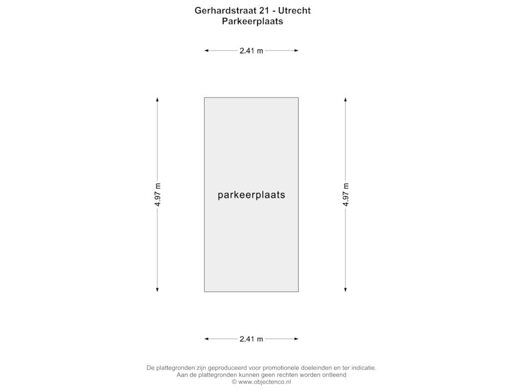 Bekijk plattegrond van PARKEERPLAATS van Gerhardstraat 21