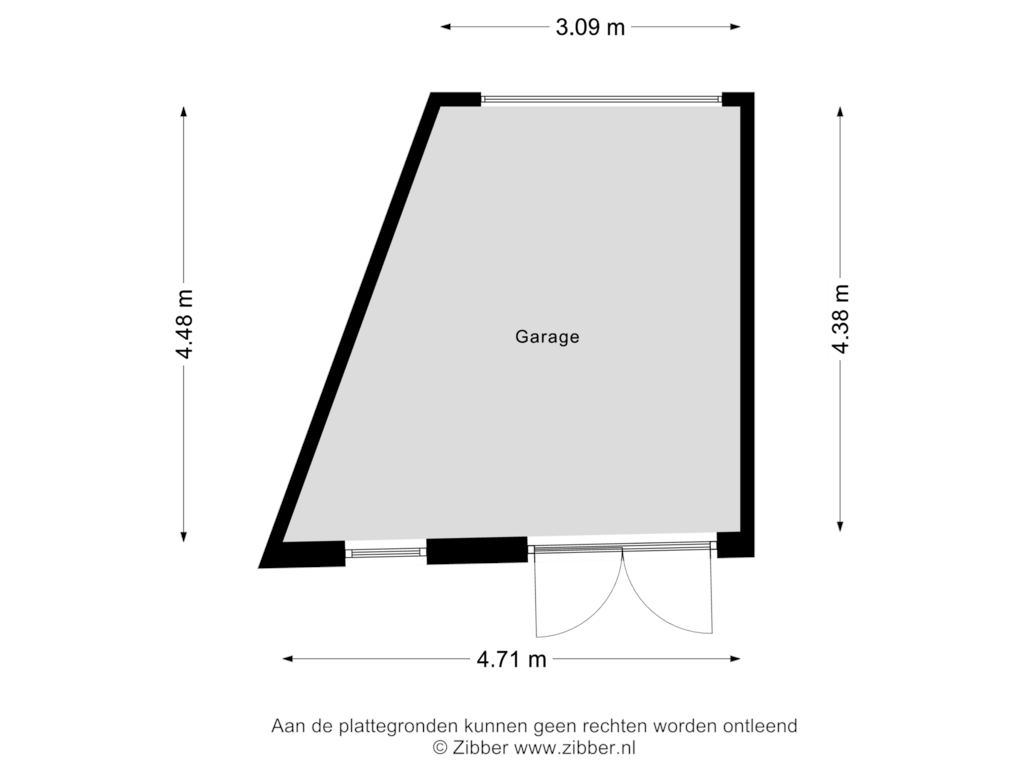 View floorplan of Garage of Romerkerkweg 105