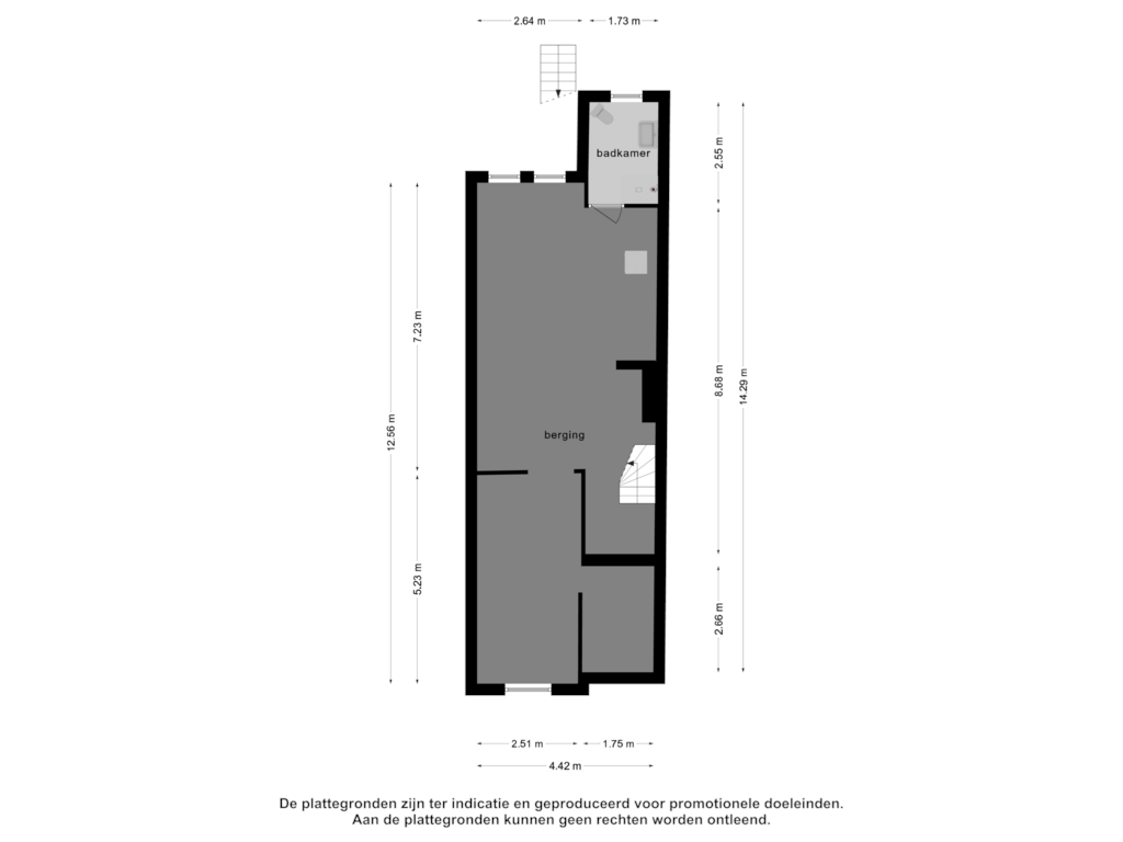 View floorplan of Souterrain of Schoonoordstraat 22