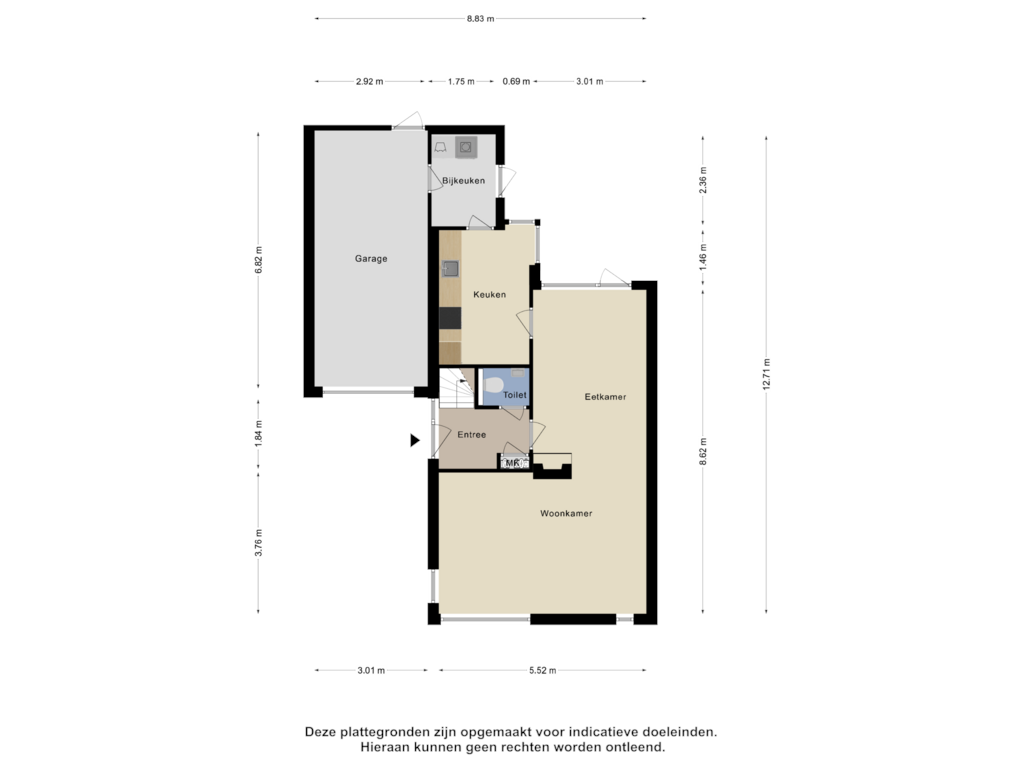 Bekijk plattegrond van Begane Grond van Vechtstraat 11