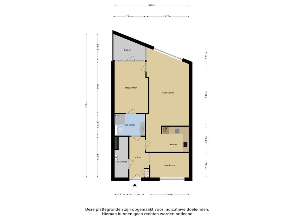 View floorplan of Appartement of De Glazenmakerstraat 36