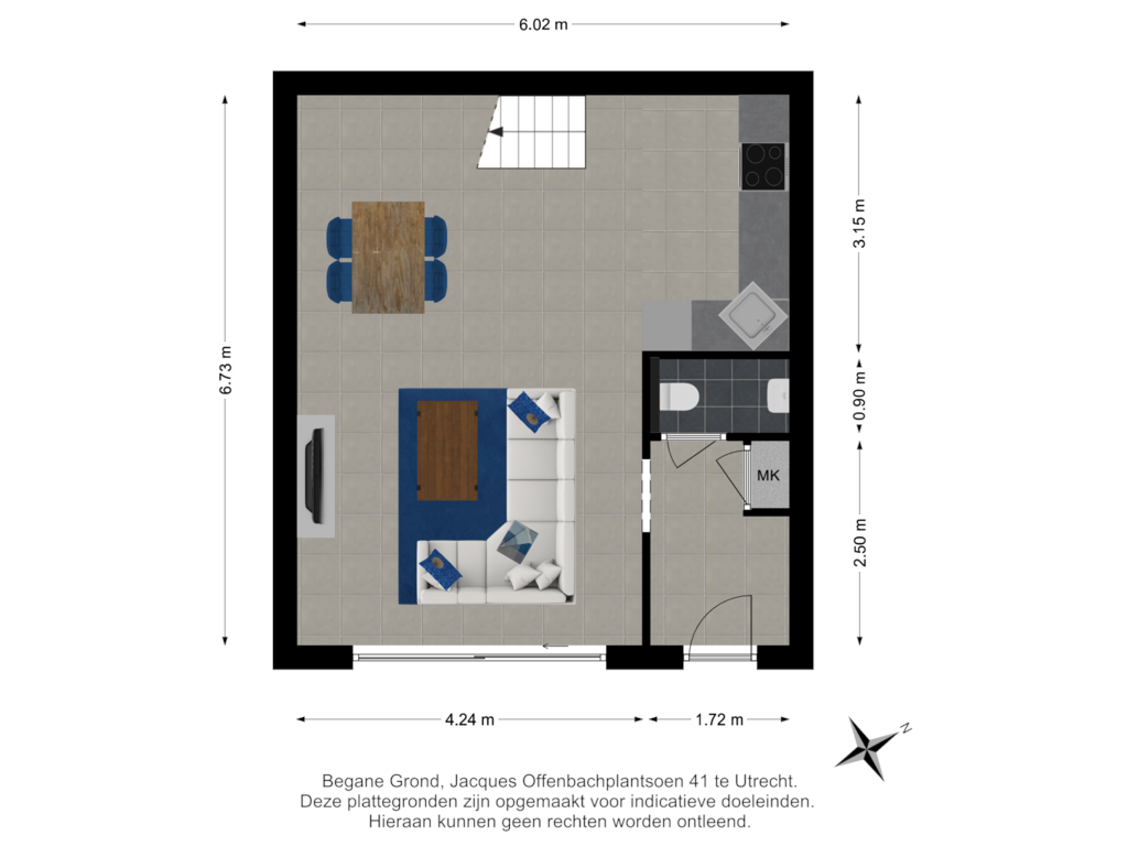 View floorplan of Begane grond of Jacques Offenbachplantsoen 41