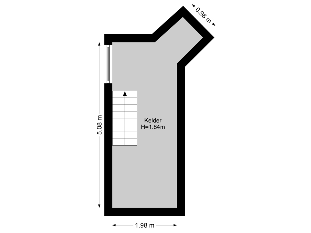 Bekijk plattegrond van Kelder van Van Lenneplaan 10