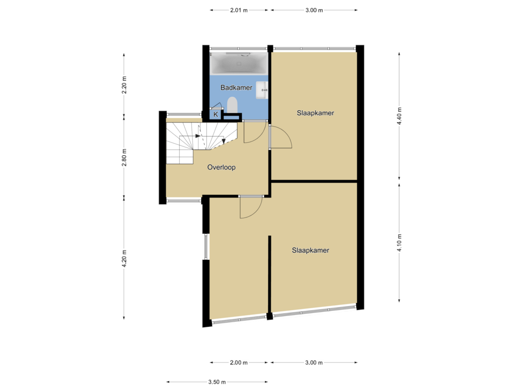 Bekijk plattegrond van 1e verdieping van 't Boogstuk 19