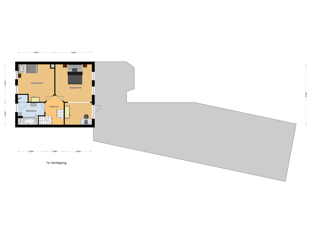 Bekijk plattegrond van 1e Verdieping van Wernhoutseweg 77