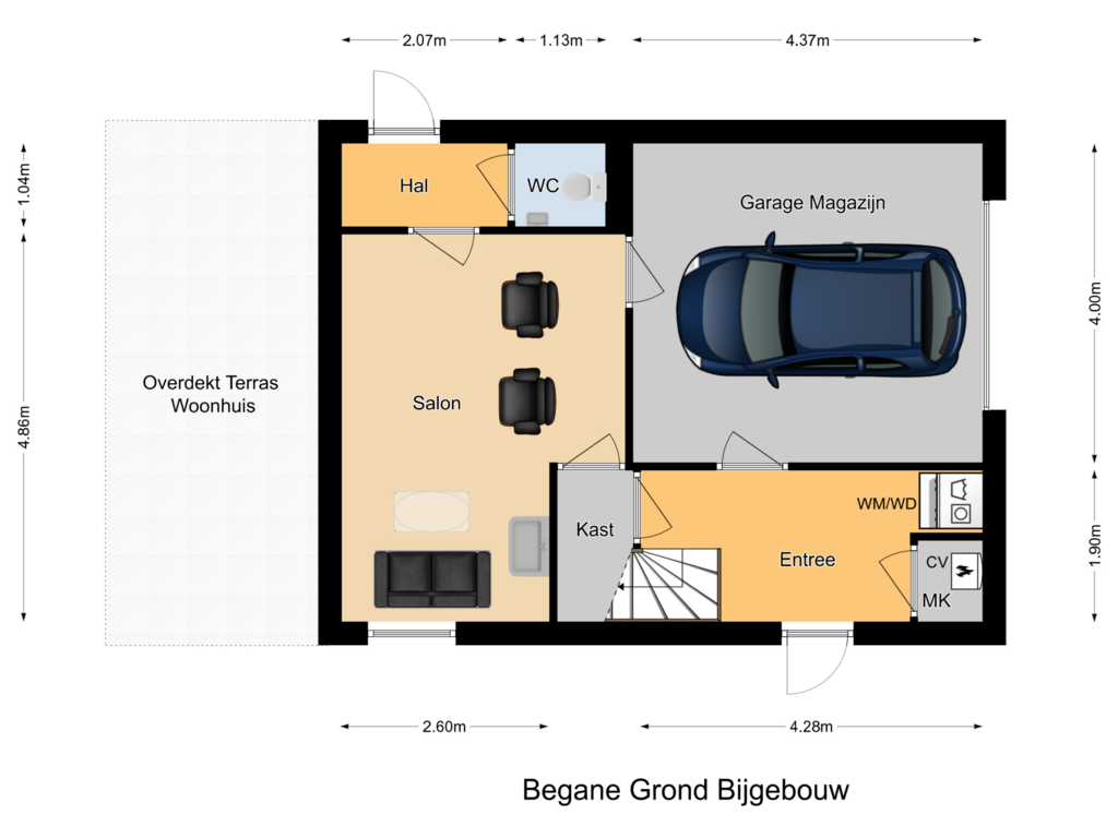 Bekijk plattegrond van Begane Grond Bijgebouw van Wernhoutseweg 77