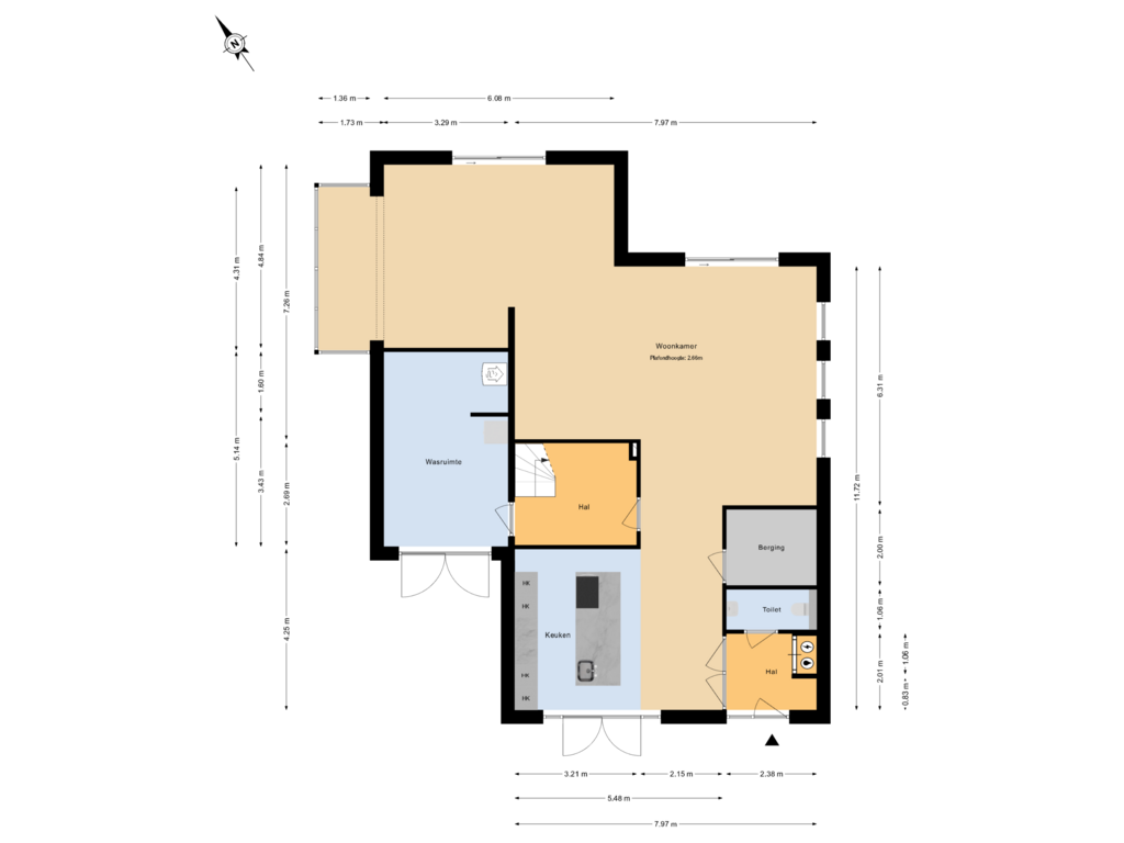 View floorplan of Begane grond of Smitshoek 7