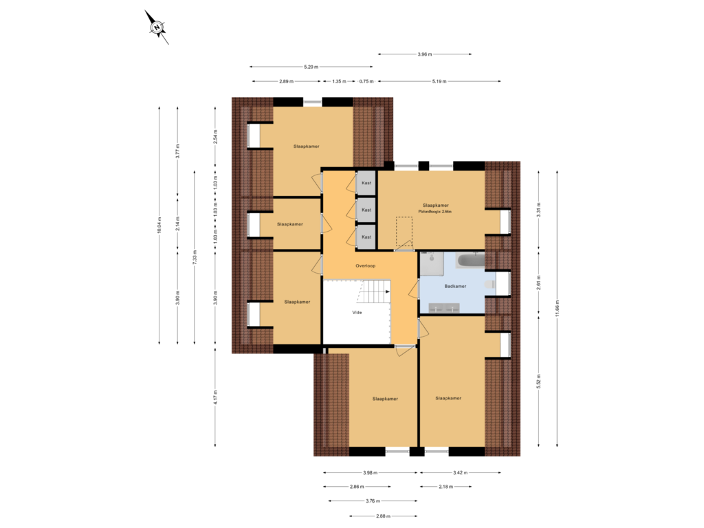 View floorplan of 1e verdieping of Smitshoek 7