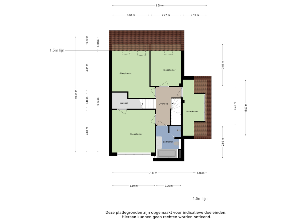 Bekijk plattegrond van Eerste Verdieping van Zoete Veenstraat 2