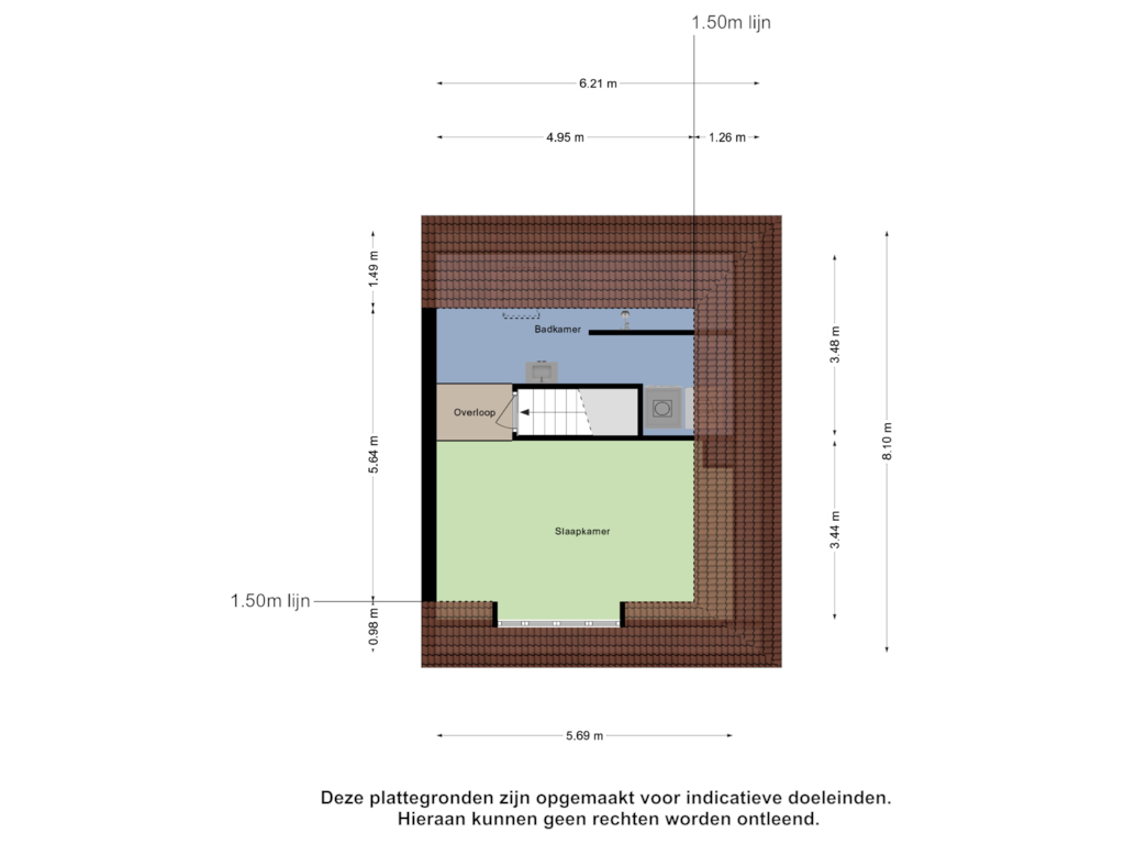 Bekijk plattegrond van Tweede Verdieping van Zoete Veenstraat 2