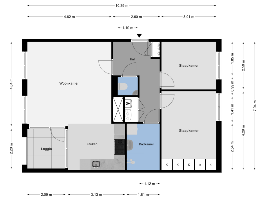 View floorplan of 2e Verdieping of Ceresplein 8