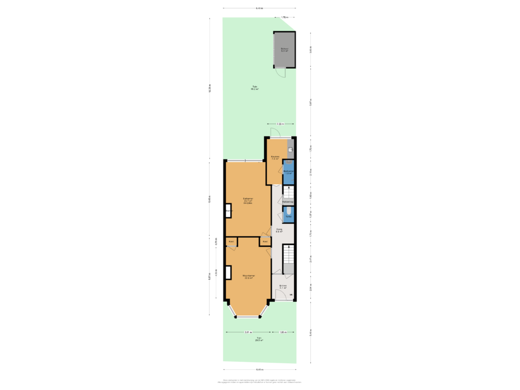 Bekijk plattegrond van Begane grond perceel van Verhagen Metmanstraat 9