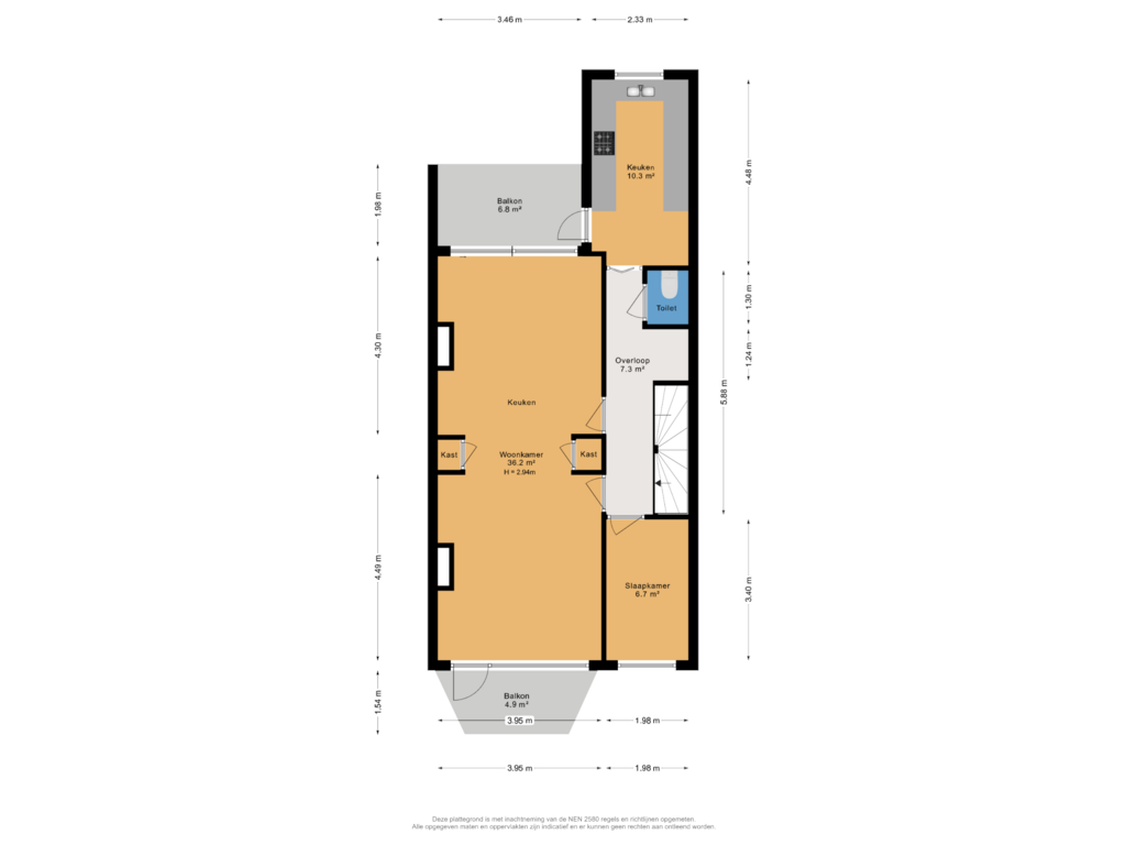 Bekijk plattegrond van 1e verdieping van Verhagen Metmanstraat 9