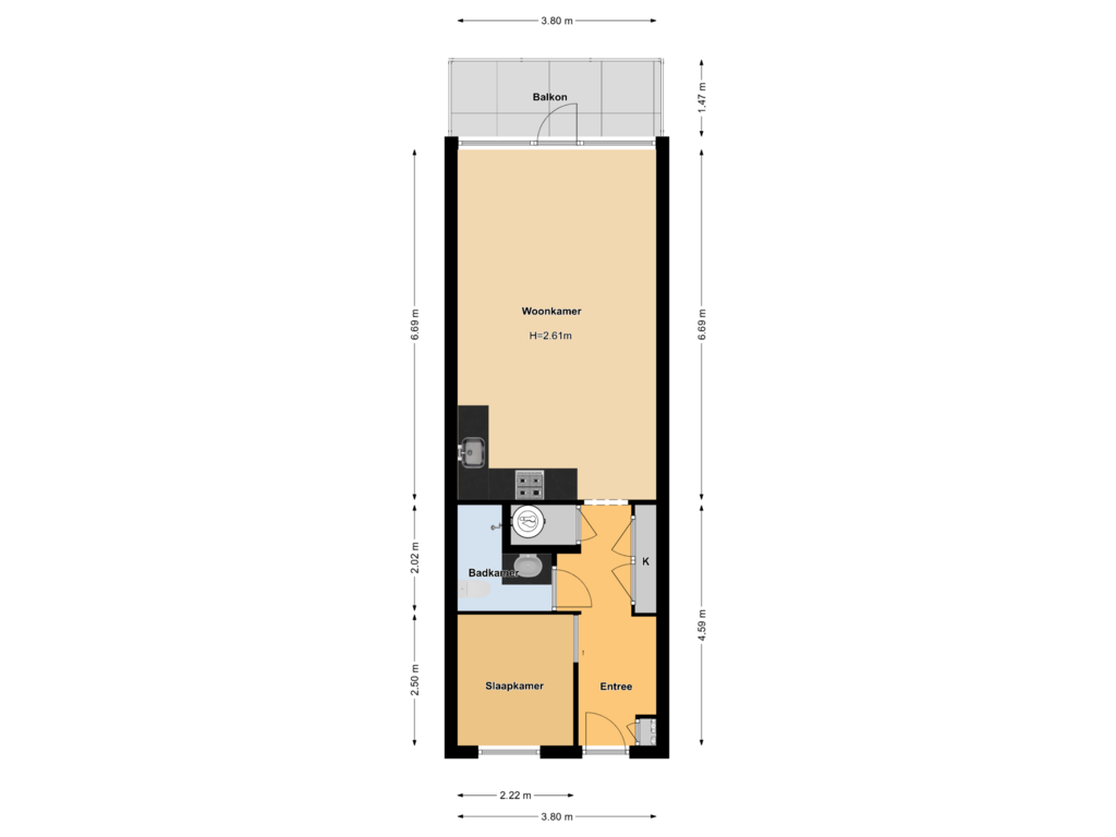 View floorplan of First floor of Fornheselaan 14