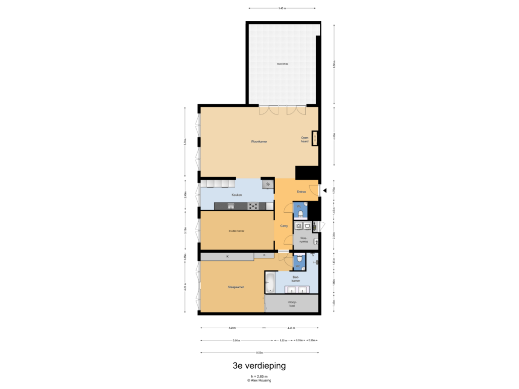 Bekijk plattegrond van 3e Verdieping van Johan de Wittstraat 169