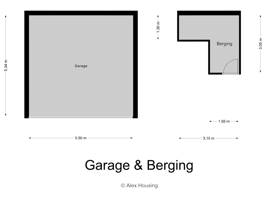 Bekijk plattegrond van Garage & berging van Johan de Wittstraat 169