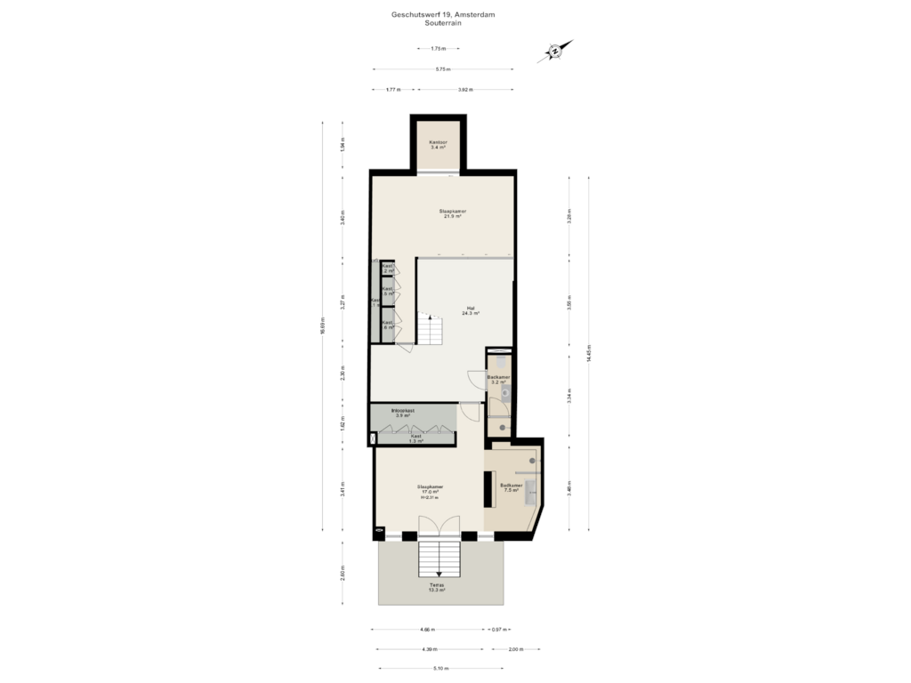 Bekijk plattegrond van Souterrain van Geschutswerf 19