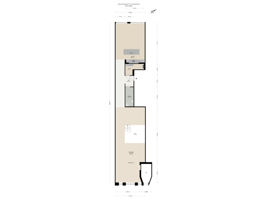 Bekijk plattegrond van Bel-etage van Geschutswerf 19