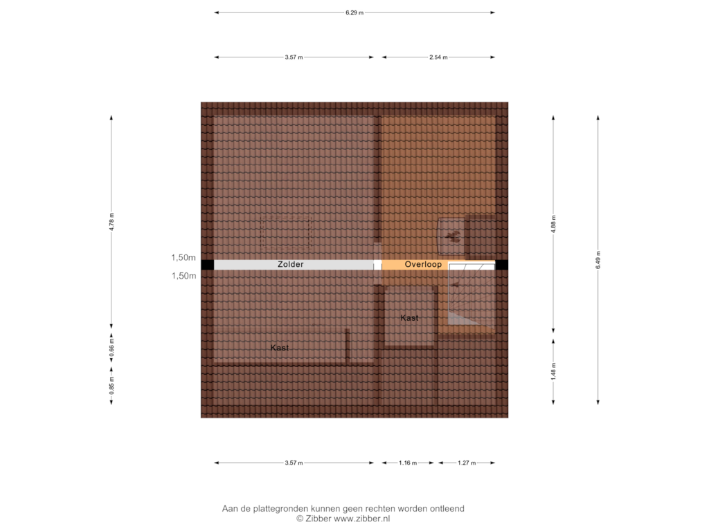 View floorplan of Tweede Verdieping of Pastoor Pielsstraat 3