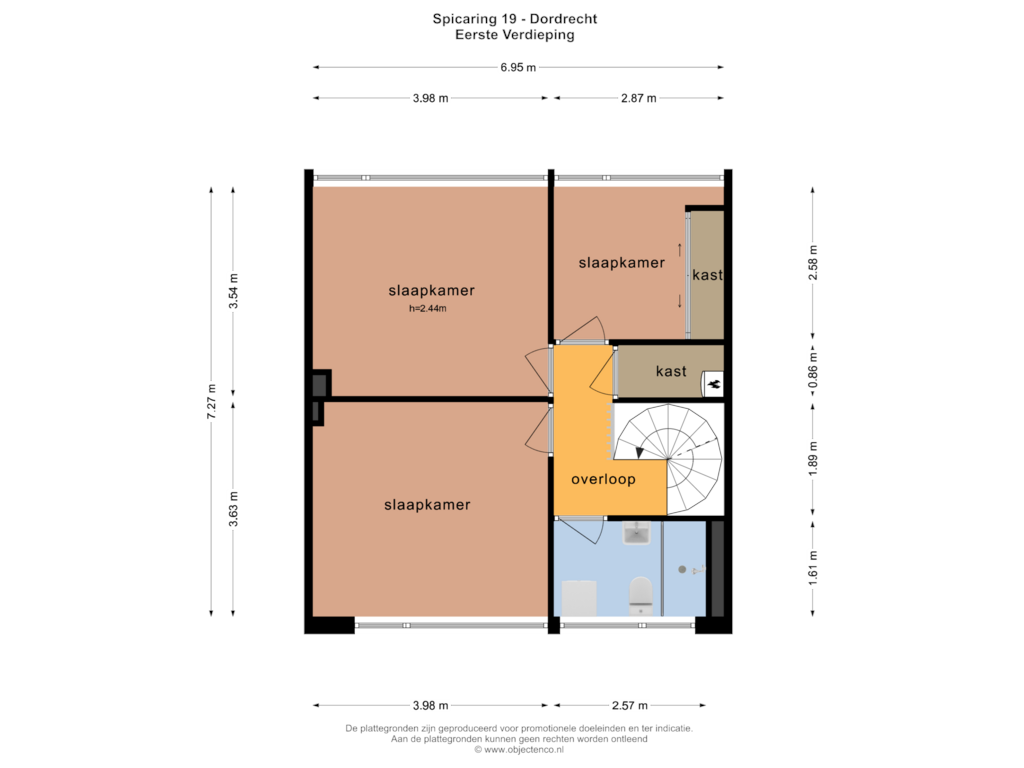 Bekijk plattegrond van EERSTE VERDIEPING van Spicaring 19