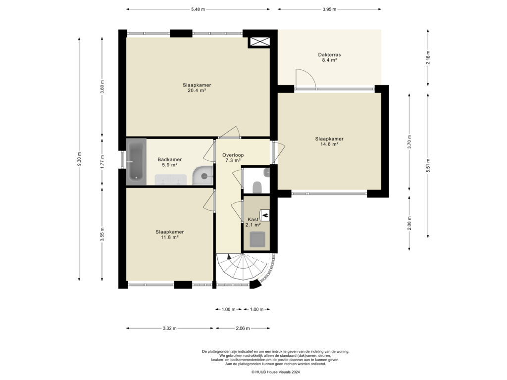 View floorplan of 1e Verdieping of Sportlaan 57