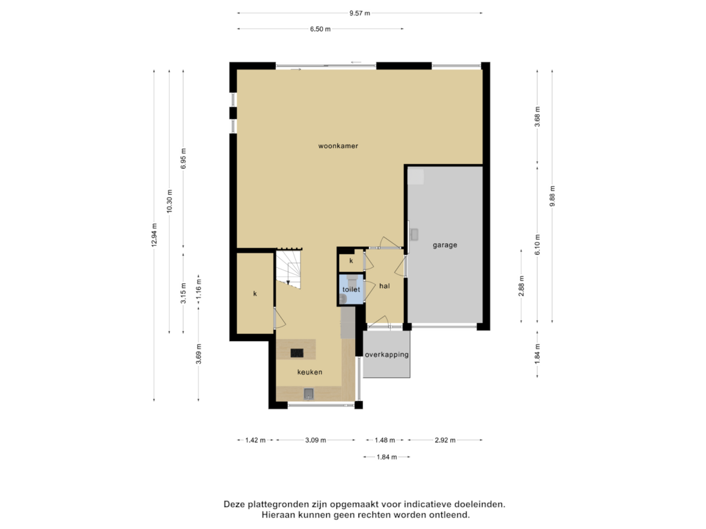 Bekijk plattegrond van Begane grond van Assumburg 36