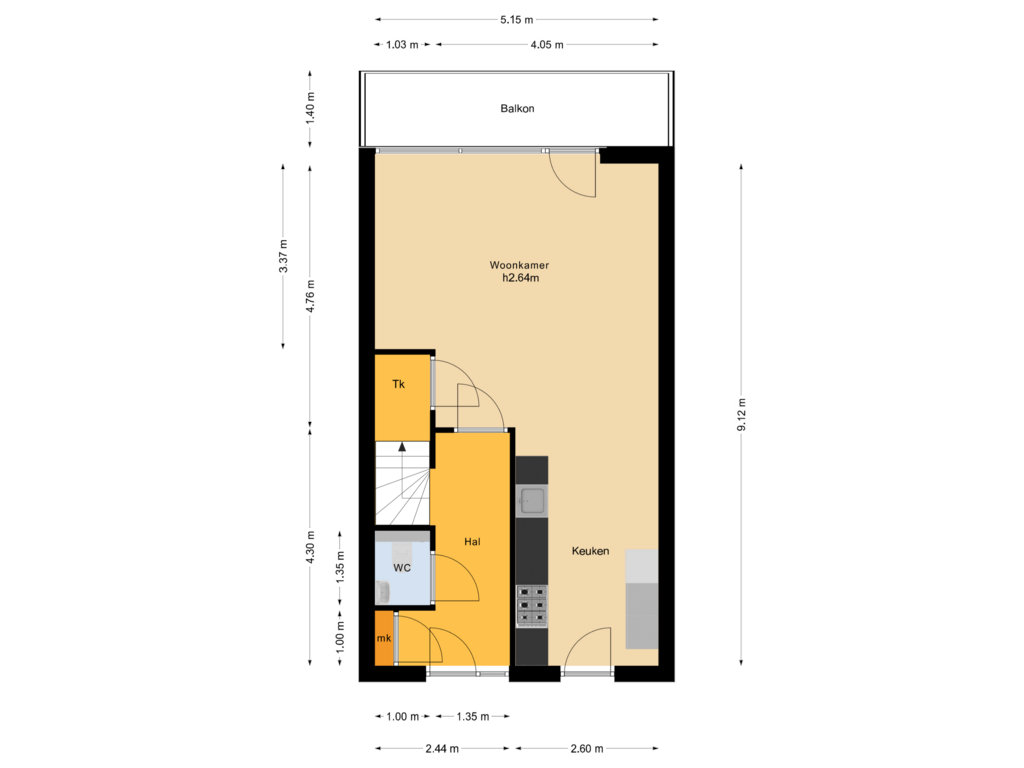 Bekijk plattegrond van Begane grond van Groot Vijverdal 20