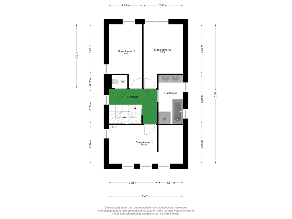 Bekijk plattegrond van Eerste Verdieping van Watersnip 2