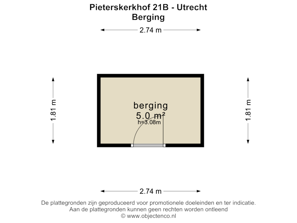 View floorplan of BERGING of Pieterskerkhof 21-B