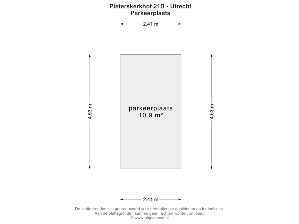 View floorplan of PARKEERPLAATS of Pieterskerkhof 21-B