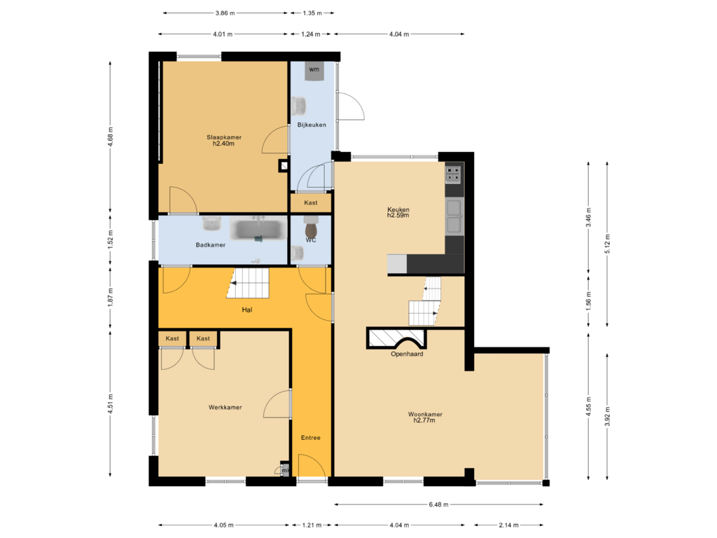 View floorplan of Begane grond of Kerkstraat 50