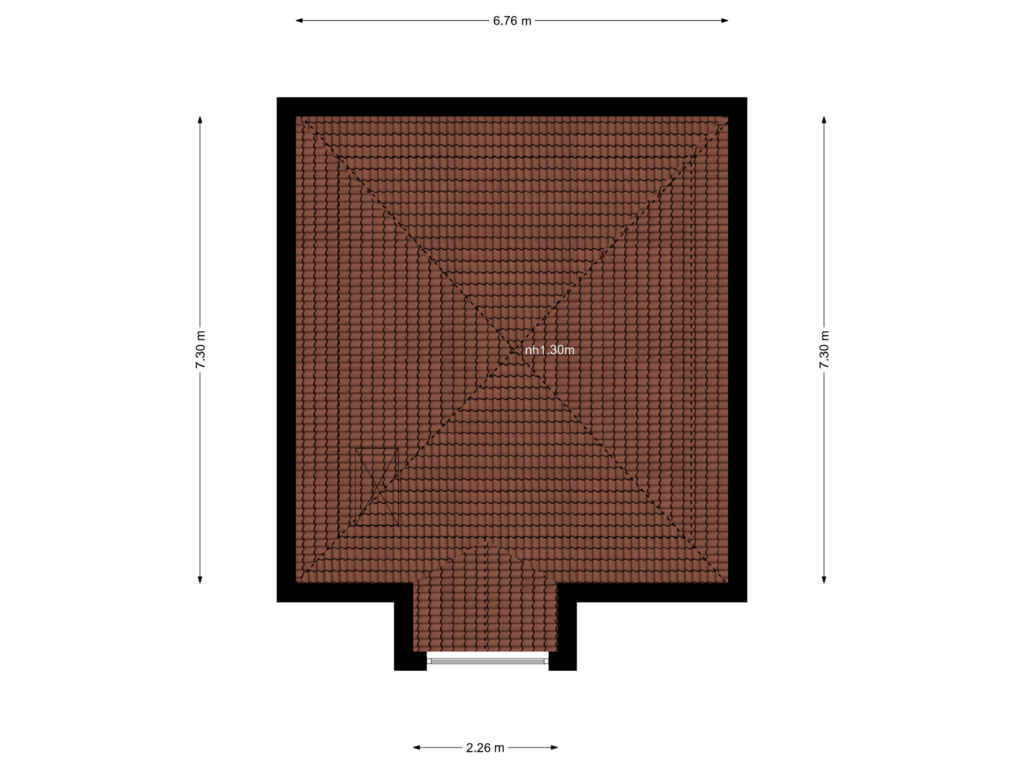 View floorplan of Bergzolder of Kerkstraat 50