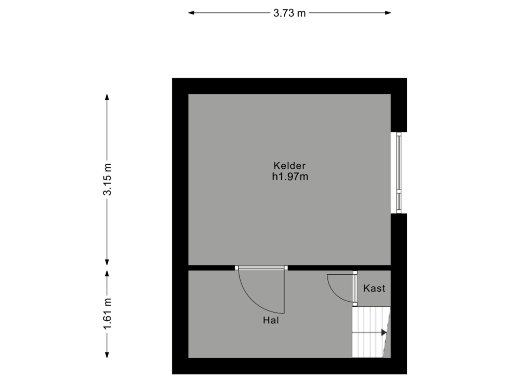 View floorplan of Kelder of Kerkstraat 50