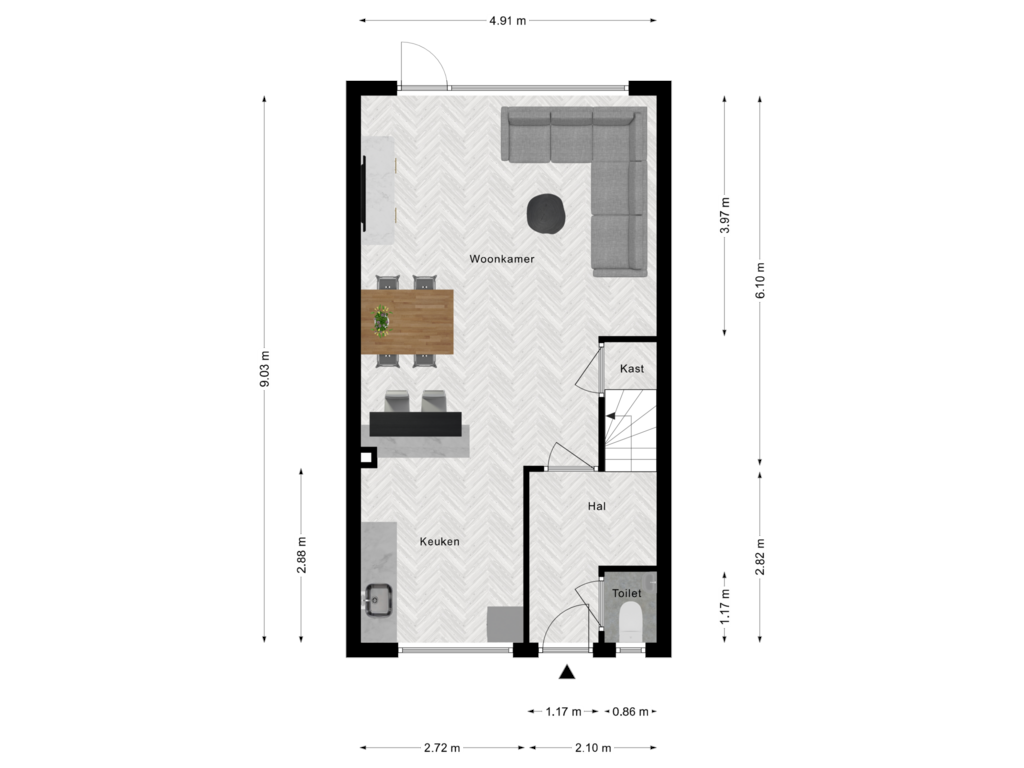 Bekijk plattegrond van Begane grond van Rijvoortshoef 254