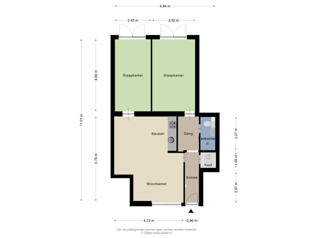 View floorplan of Begane Grond of Damsterdiep 114-B