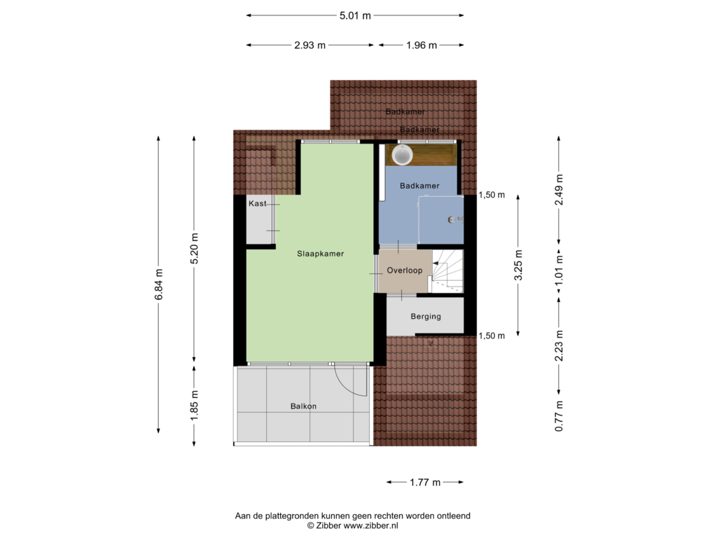 Bekijk plattegrond van Derde verdieping van Veldsingel 5