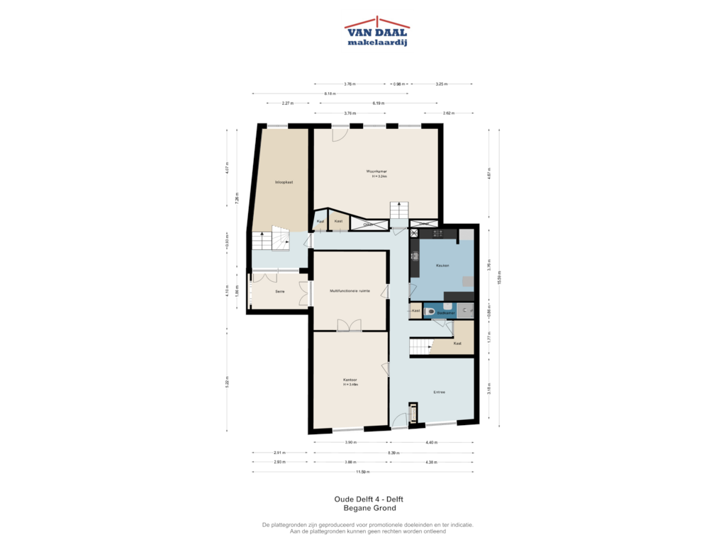 Bekijk plattegrond van Begane grond van Oude Delft 4