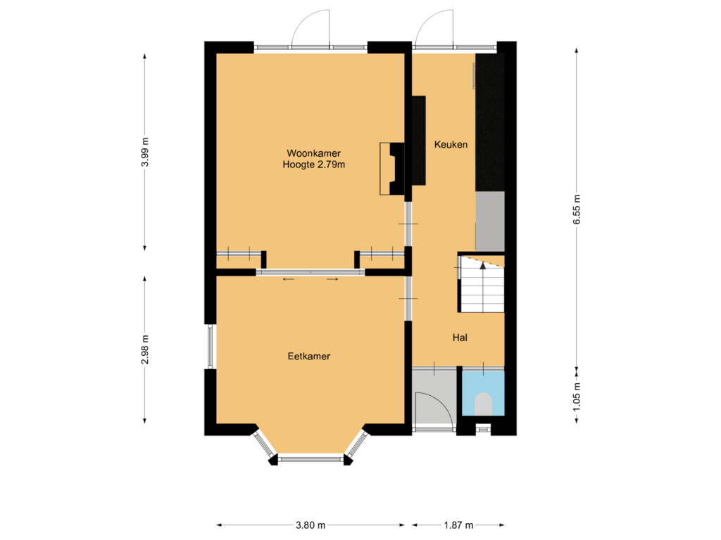 Bekijk plattegrond van Begane grond van Cruquiusstraat 1