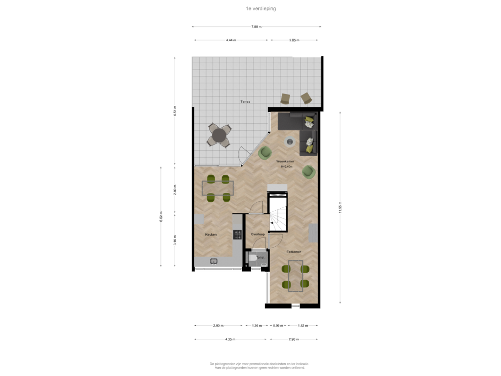 Bekijk plattegrond van 1e verdieping van Faunuslaan 5