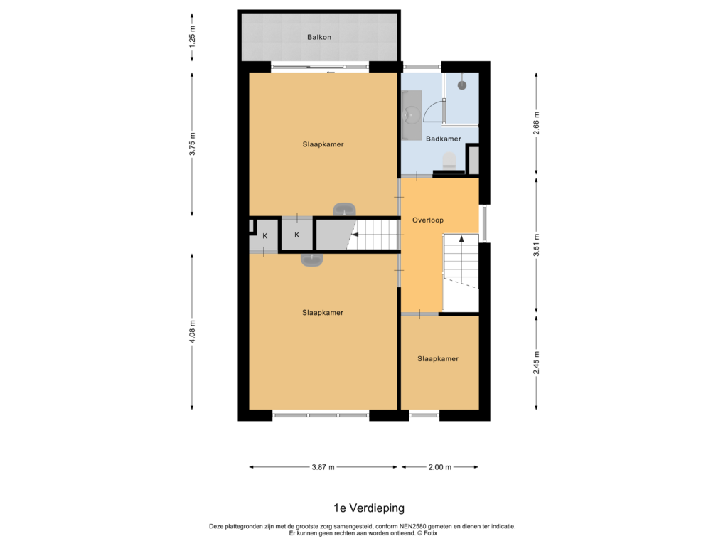 Bekijk plattegrond van 1e Verdieping van Nassaulaan 2