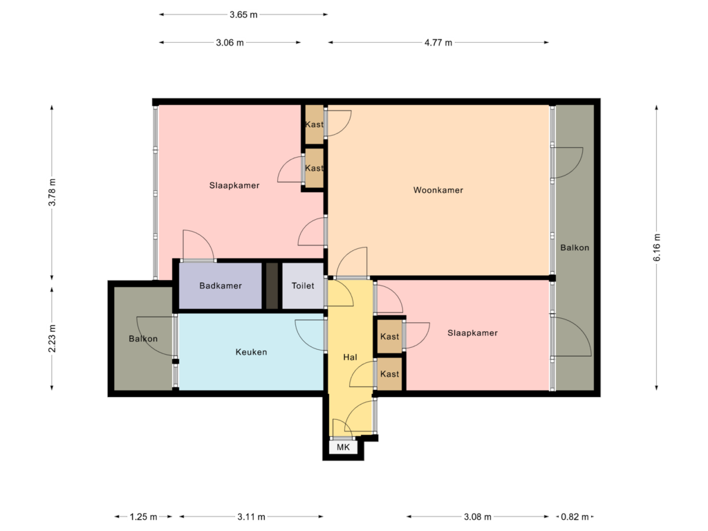 Bekijk plattegrond van Indeling van Ellewoutsdijkstraat 156