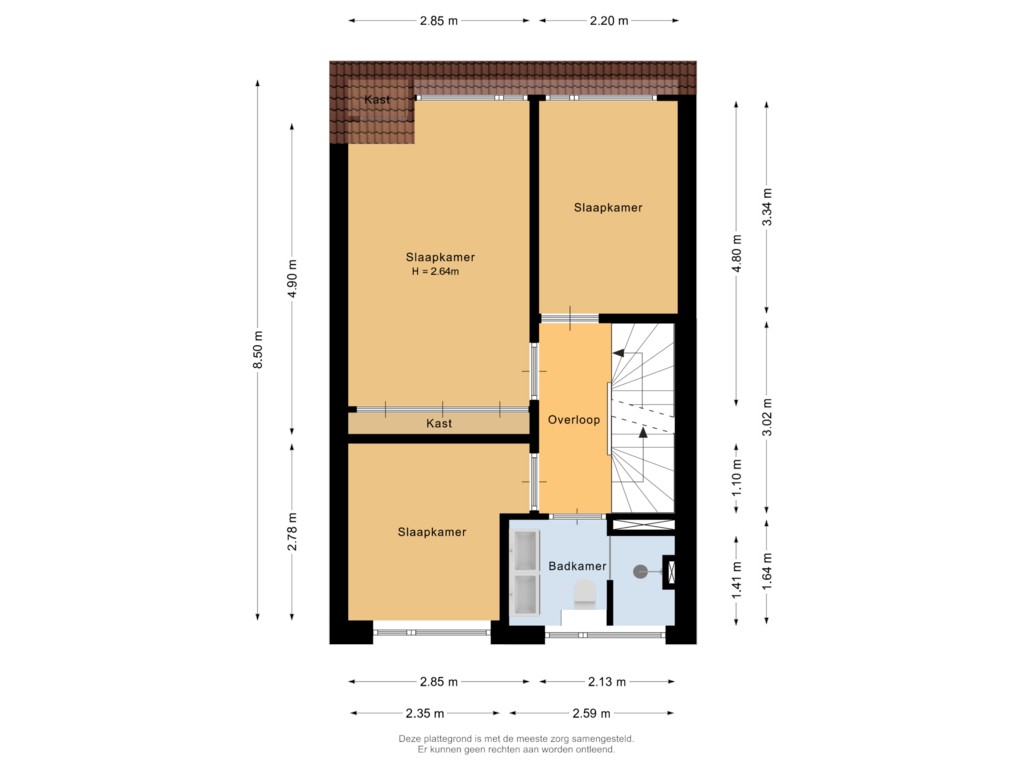 Bekijk plattegrond van Eerste verdieping van Hoefsmid 16