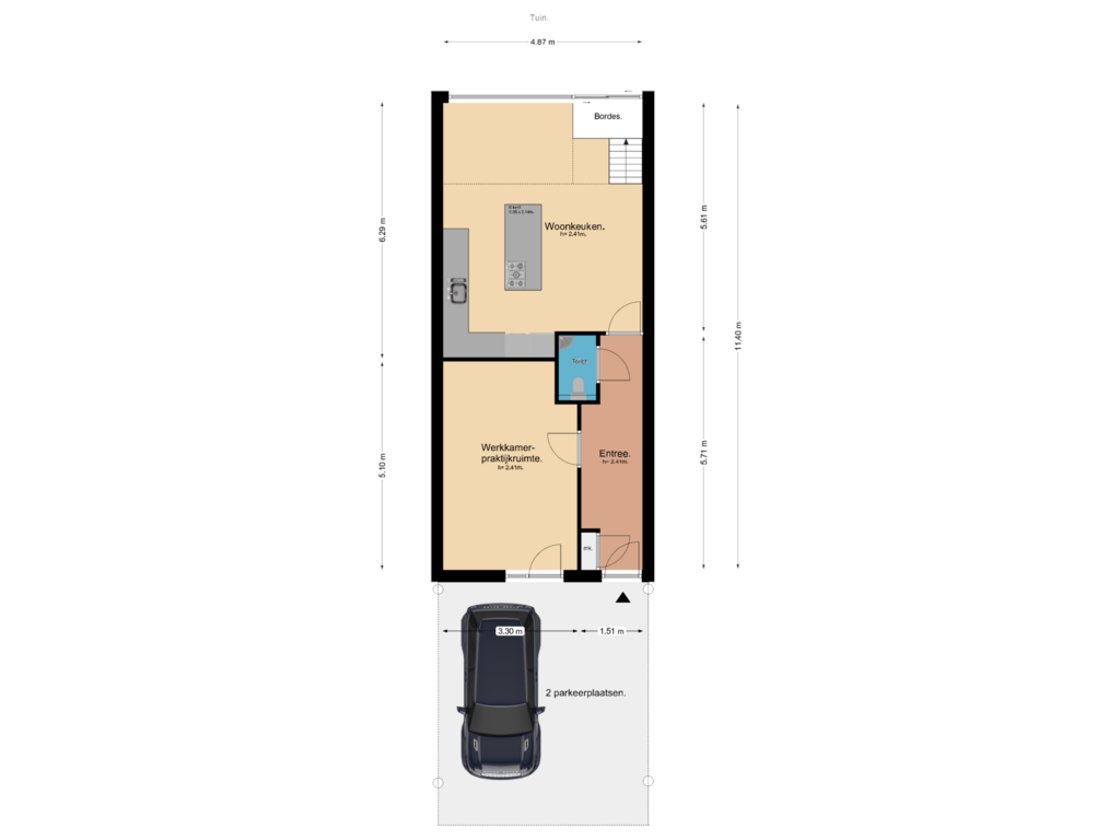 Bekijk plattegrond van Beganegrond van Kamerdalseberg 9