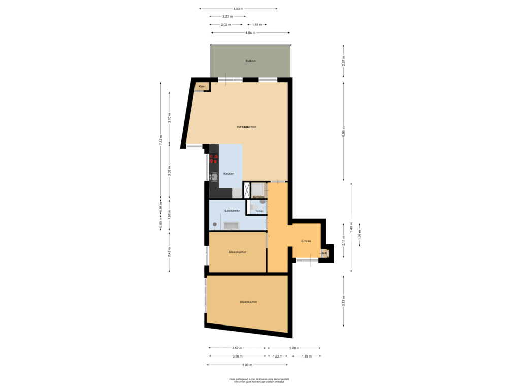 View floorplan of Appartement of Adriaan Kooningsstraat 45