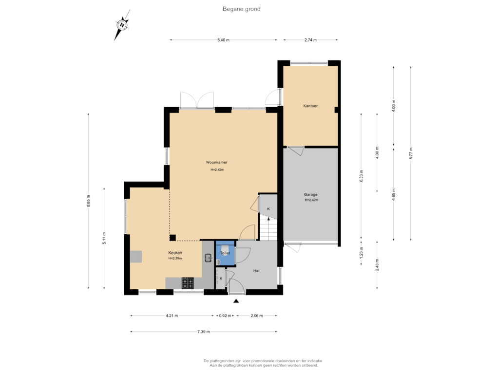 Bekijk plattegrond van Begane grond van Peppellaan 6