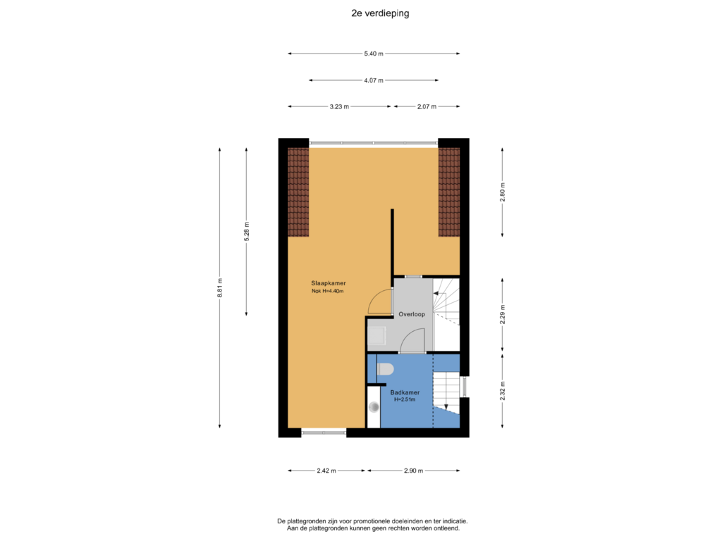 Bekijk plattegrond van 2e verdieping van Peppellaan 6