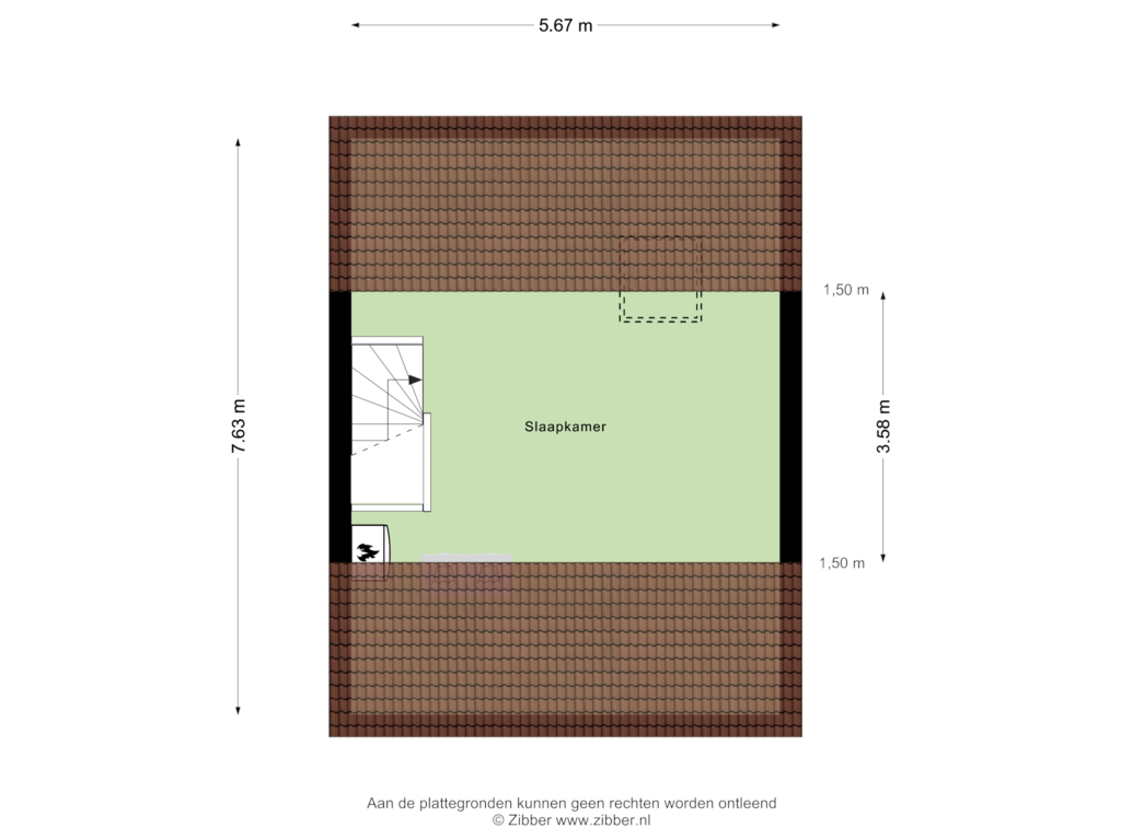 View floorplan of Tweede verdieping of Odahoevestraat 41