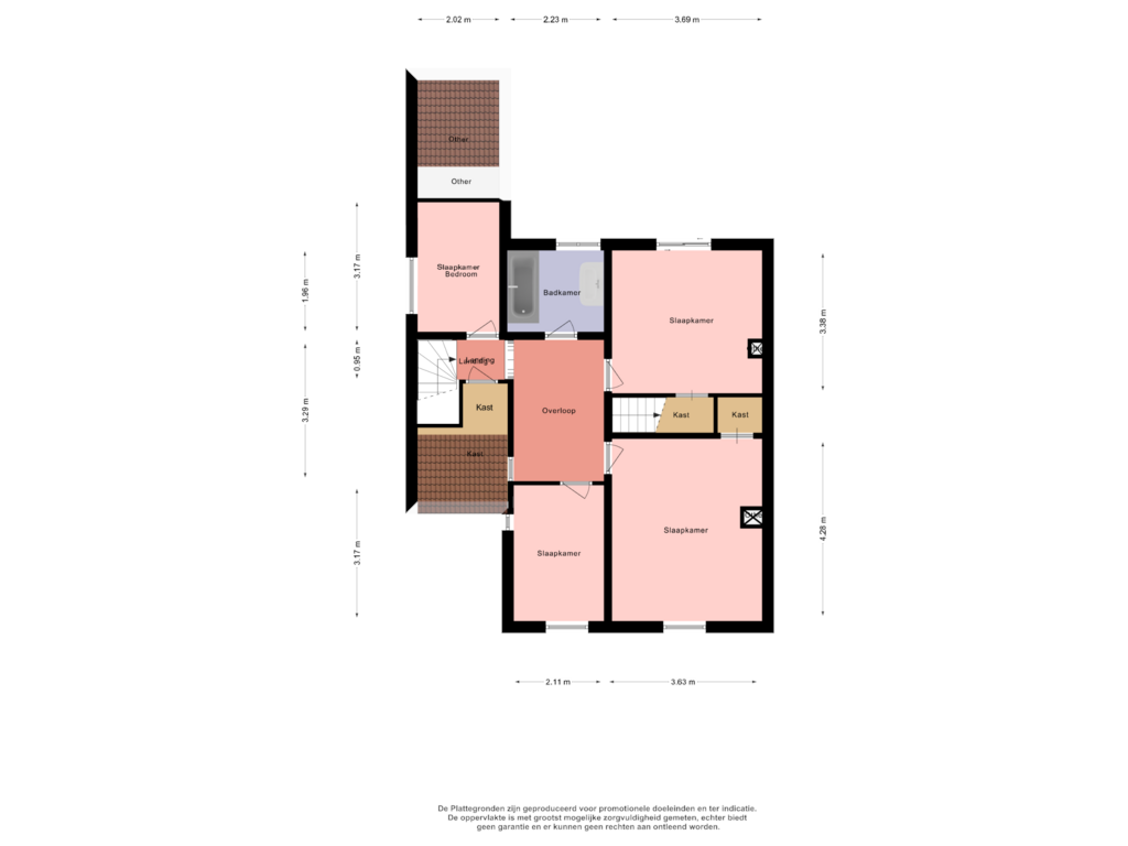 View floorplan of floor 2 of Dorpsstraat 22